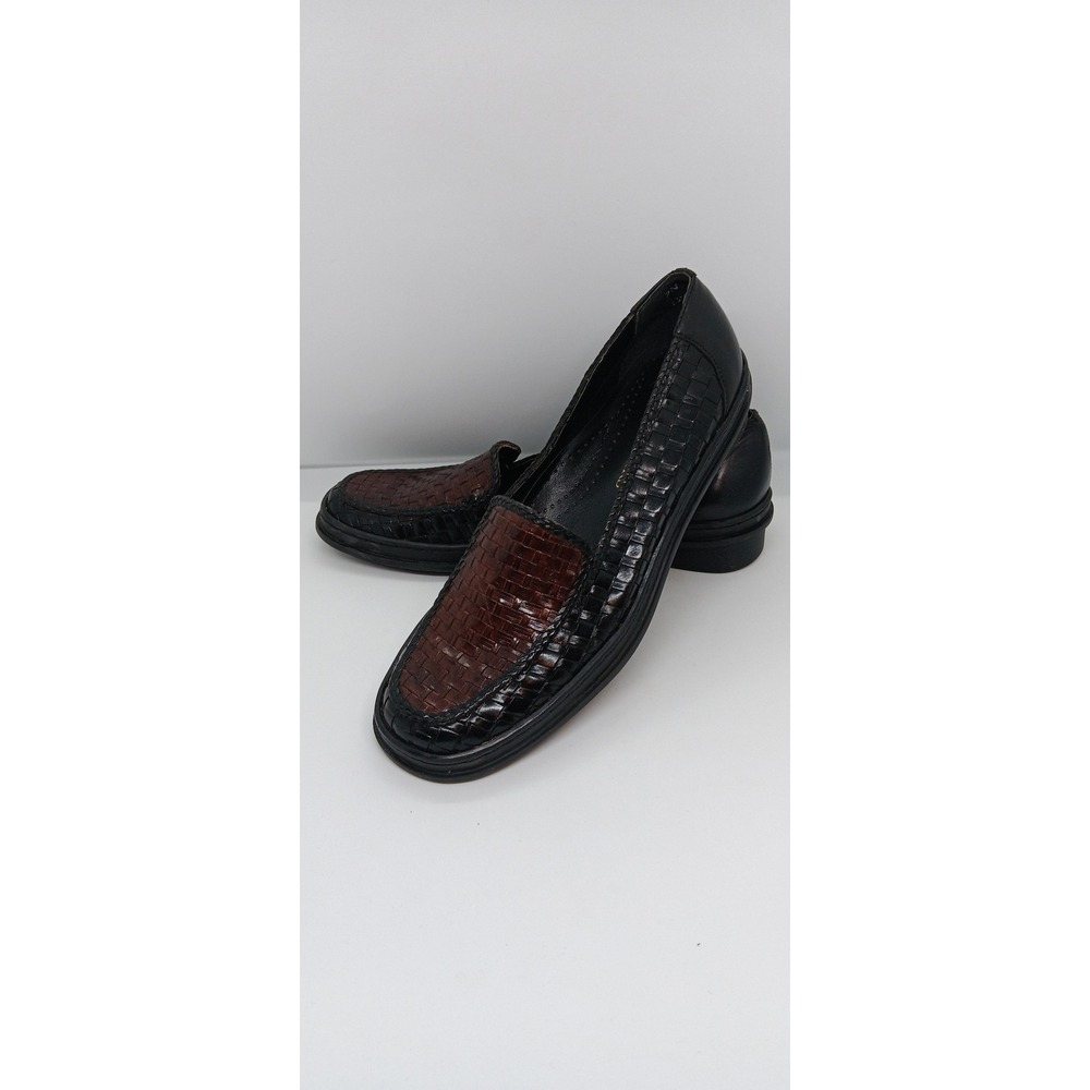 Trotters Womens Woven Loafers Black Brown Slip On Shoes Size 7N Narrow T2186 - Picture 1 of 7